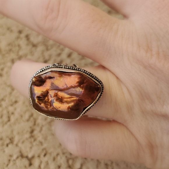 New Biwa Pearl 925 Silver Ring. - Picture 12 of 15